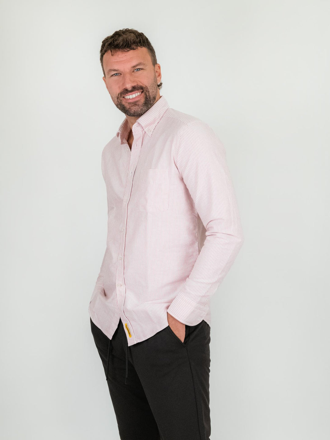 CAMICIA BUTTON DOWN A RIGHE BIANCO E ROSSO BRADFORD/BC007 04 BAGGIES 