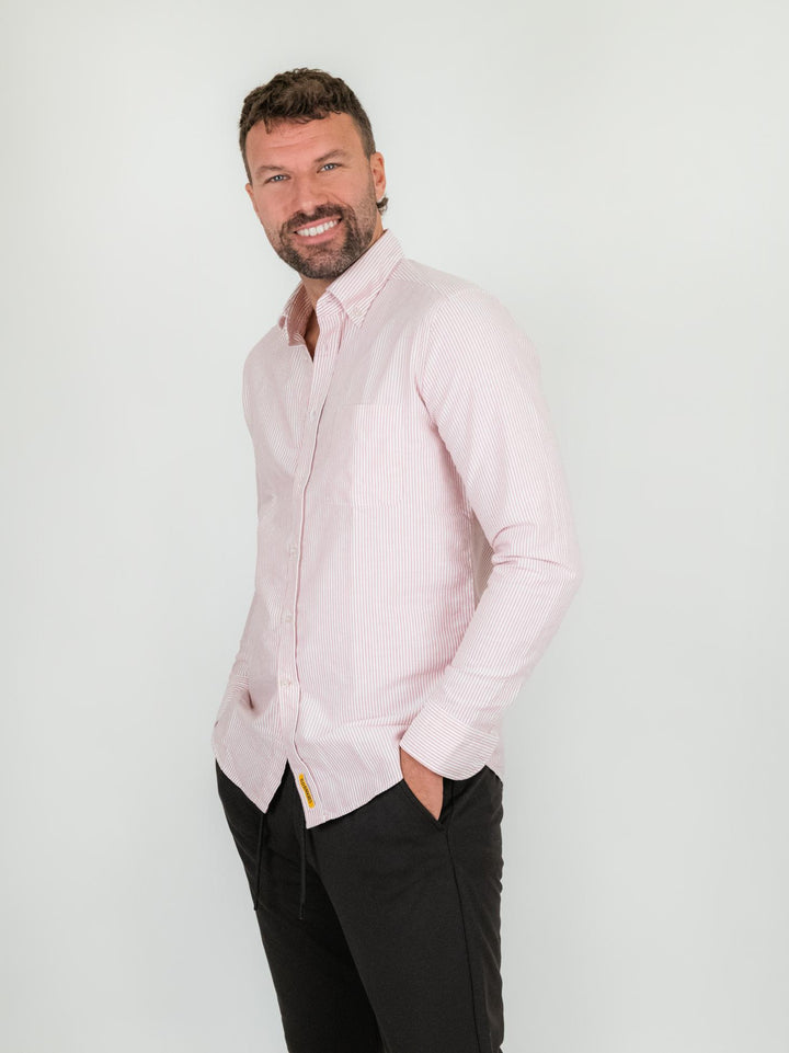 CAMICIA BUTTON DOWN A RIGHE BIANCO E ROSSO BRADFORD/BC007 04 BAGGIES 
