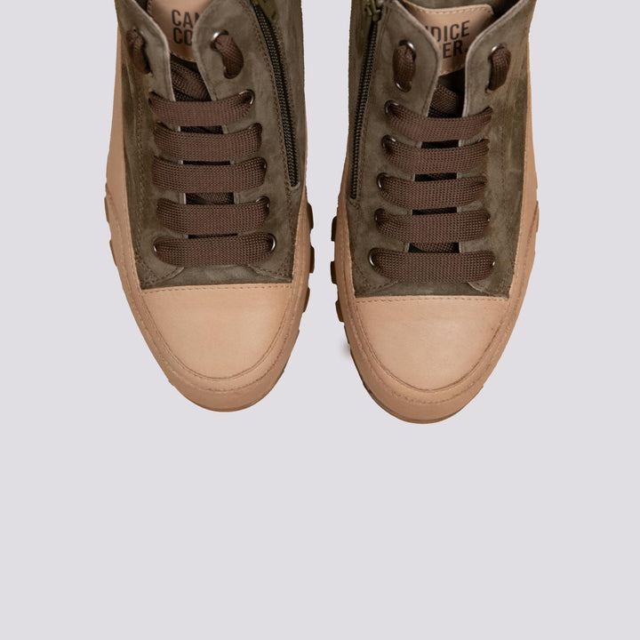 Sneaker JANIS MID in camoscio verde militare 2017967 011E10 CANDICE COOPER 