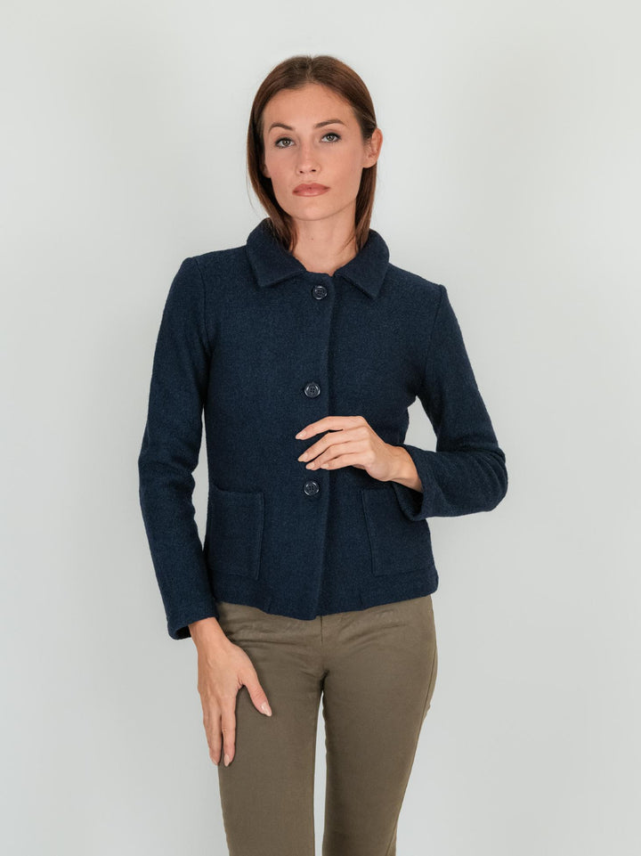 GIACCA in LANA COTTA blu 245C1181 304 ANDREA MORANDO 