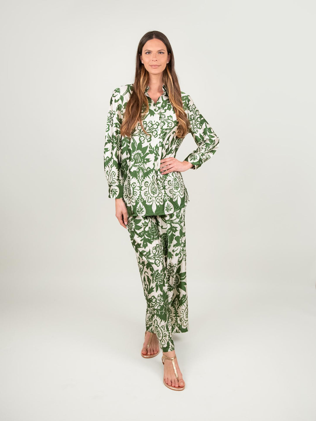 CAMICIA CAFTANO FANTASIA VERDE 1289 VERDE ANDREA MORANDO 