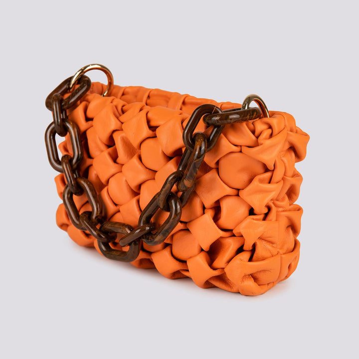 Borsa Curly In Pelle Intrecciata Arancio CURLY ARANCIONE BIMOR 