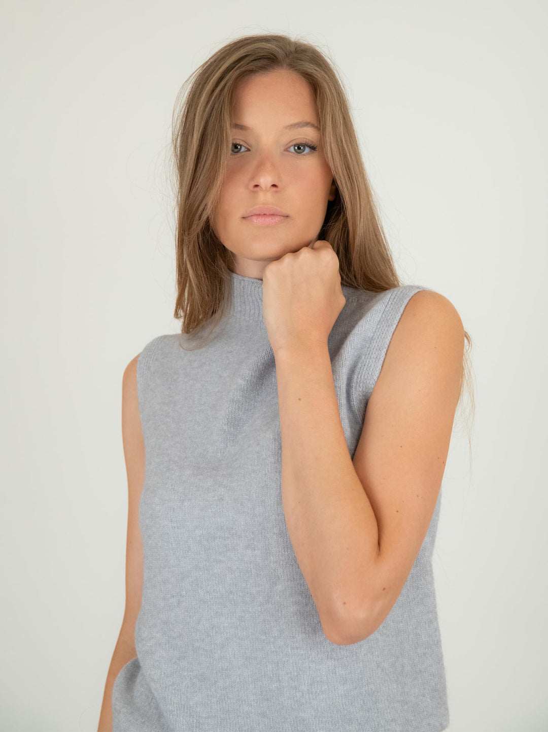 GILET LUPETTO IN MAGLIA GRIGIO PERLA 0370/236 0020 BIMOR 