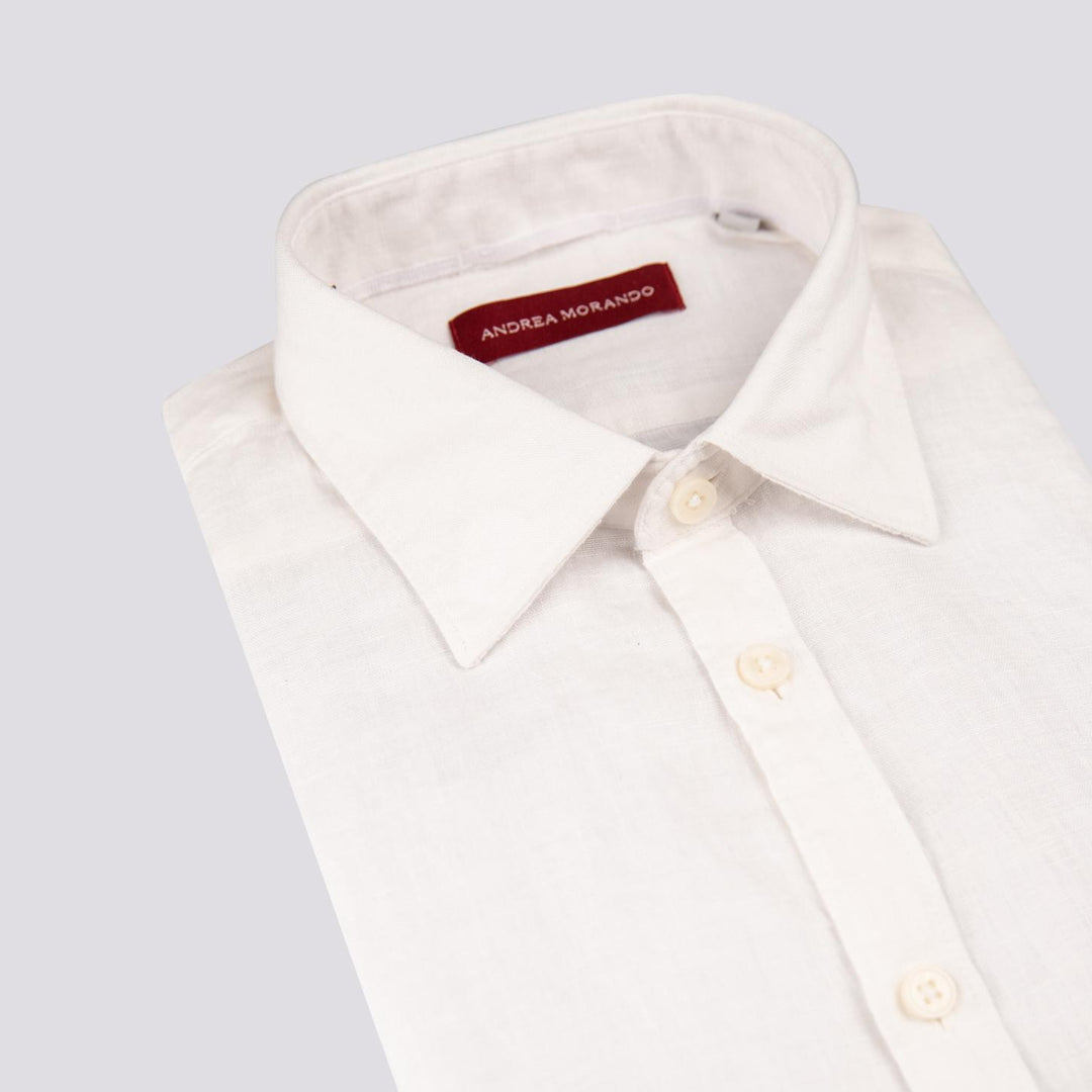 Camicia in lino bianco BU25S18CALINENPD 100 ANDREA MORANDO 