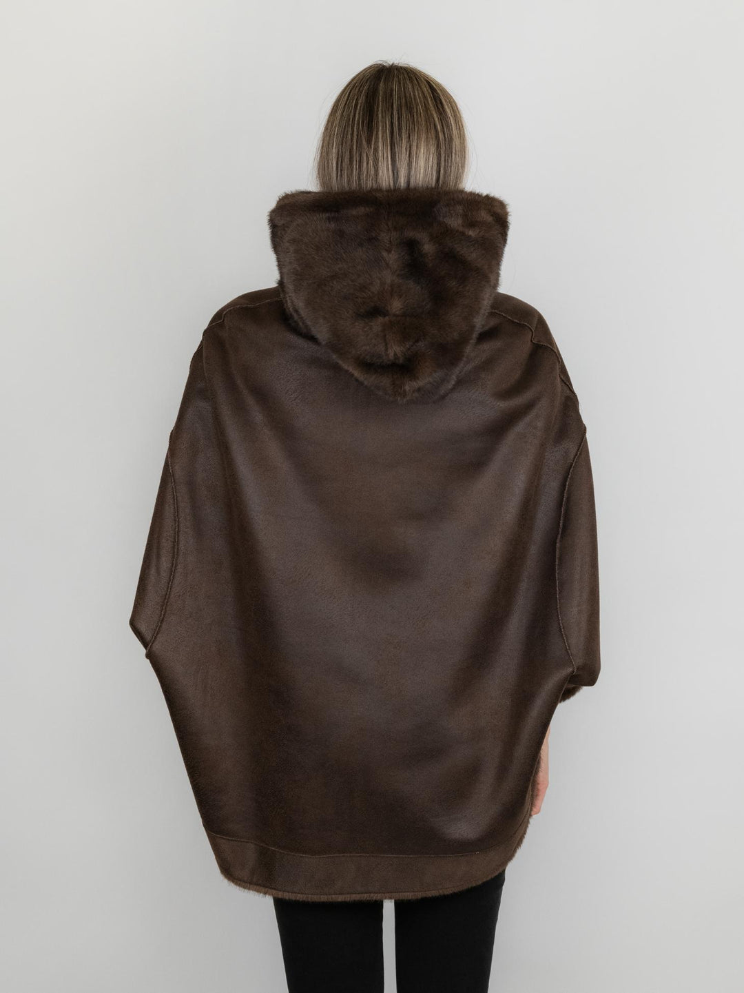 ECOMONTONE REVERSIBILE IN ECOPELLICCIA TESTA MORO B618MINK 42 ANDREA MORANDO 