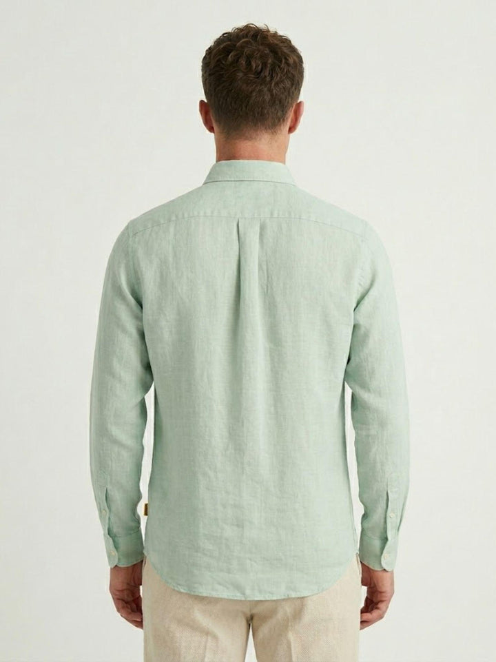 Camicia Bradford in lino verde chiaro BRAD/TC162 V17 BAGGIES 