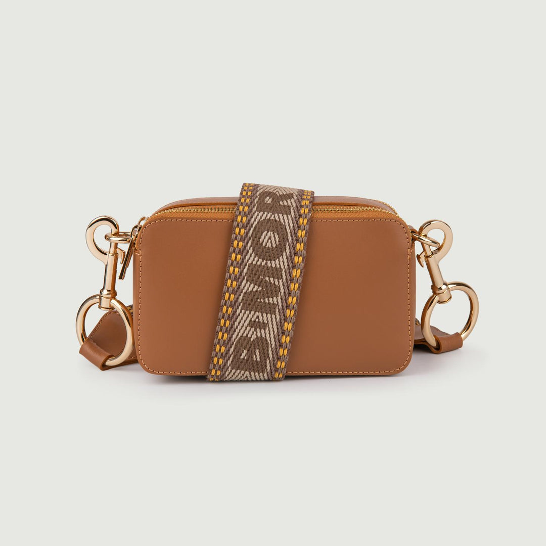 BORSA A TRACOLLA IN PELLE CUOIO CON DOPPIA TASCA YOURS CUOIO BIMOR 