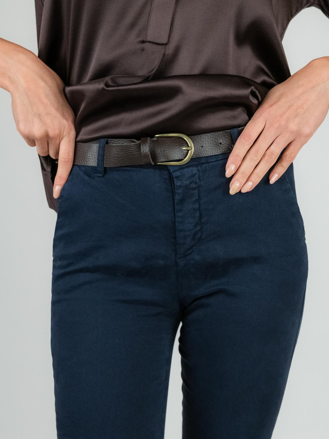 PANTALONE A TROMBETTA blu in cotone 824JA BLU ANDREA MORANDO 
