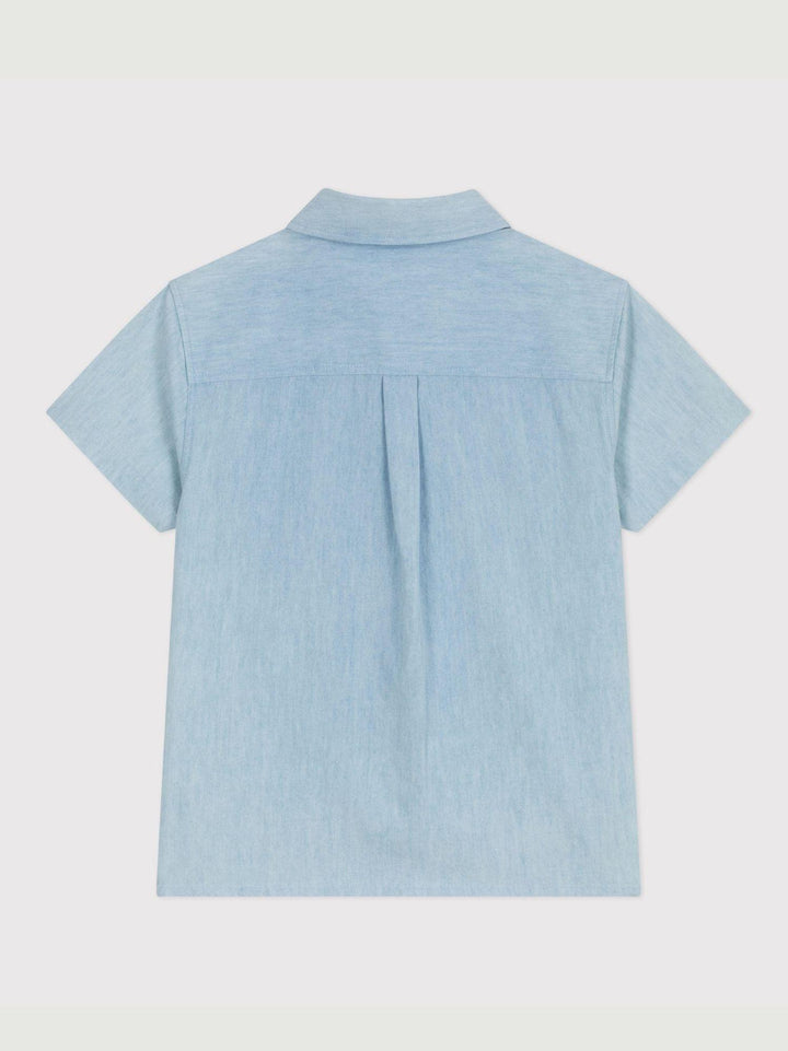 Camicia a maniche corte effetto denim A0F0G 01 PETIT BATEAU 