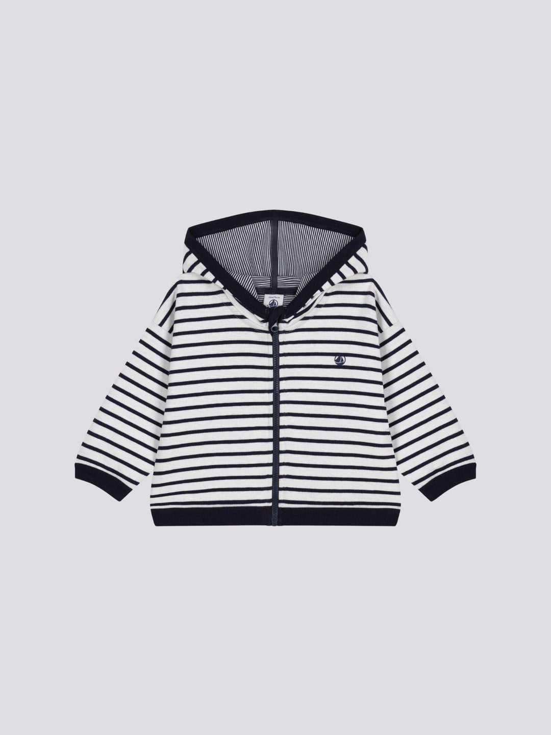 FELPA MARINIERE CON CAPPUCCIO BEBÈ A0A23 01 PETIT BATEAU 
