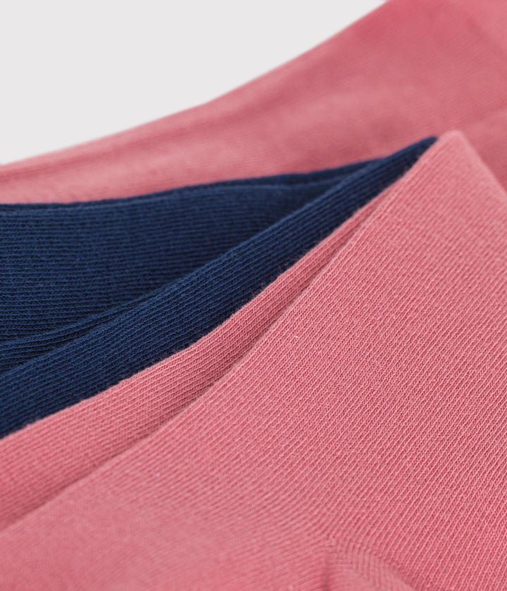 Confezione da due paia di collant rosa e blu in maglia A0B6K 02 PETIT BATEAU 