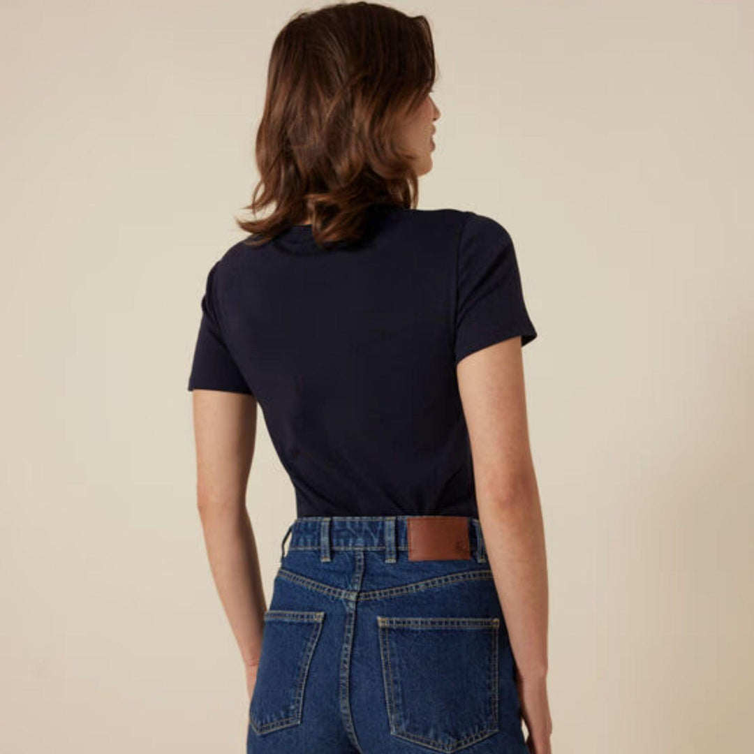 T-SHIRT ICONICA A MANICHE CORTE A COSTE TINTA UNITA DONNA A0AKE 18 PETIT BATEAU 