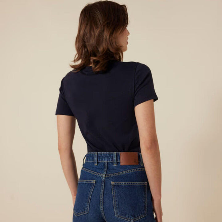 T-SHIRT ICONICA A MANICHE CORTE A COSTE TINTA UNITA DONNA A0AKE 18 PETIT BATEAU 