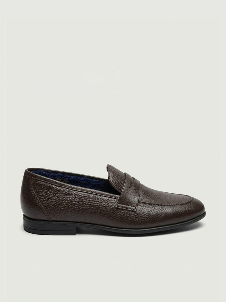 Mocassino penny in pelle martellata testa di moro 2023 74 SAXONE 