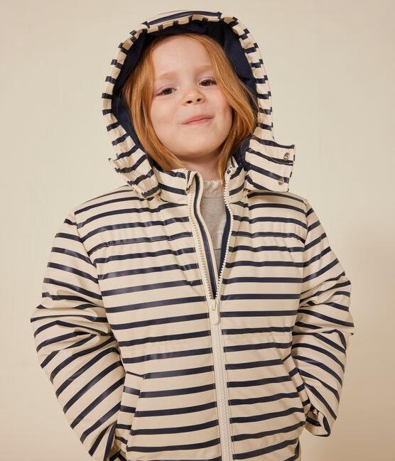 Piumino unisex a righe bianco e blu A0AZZ 01 PETIT BATEAU 
