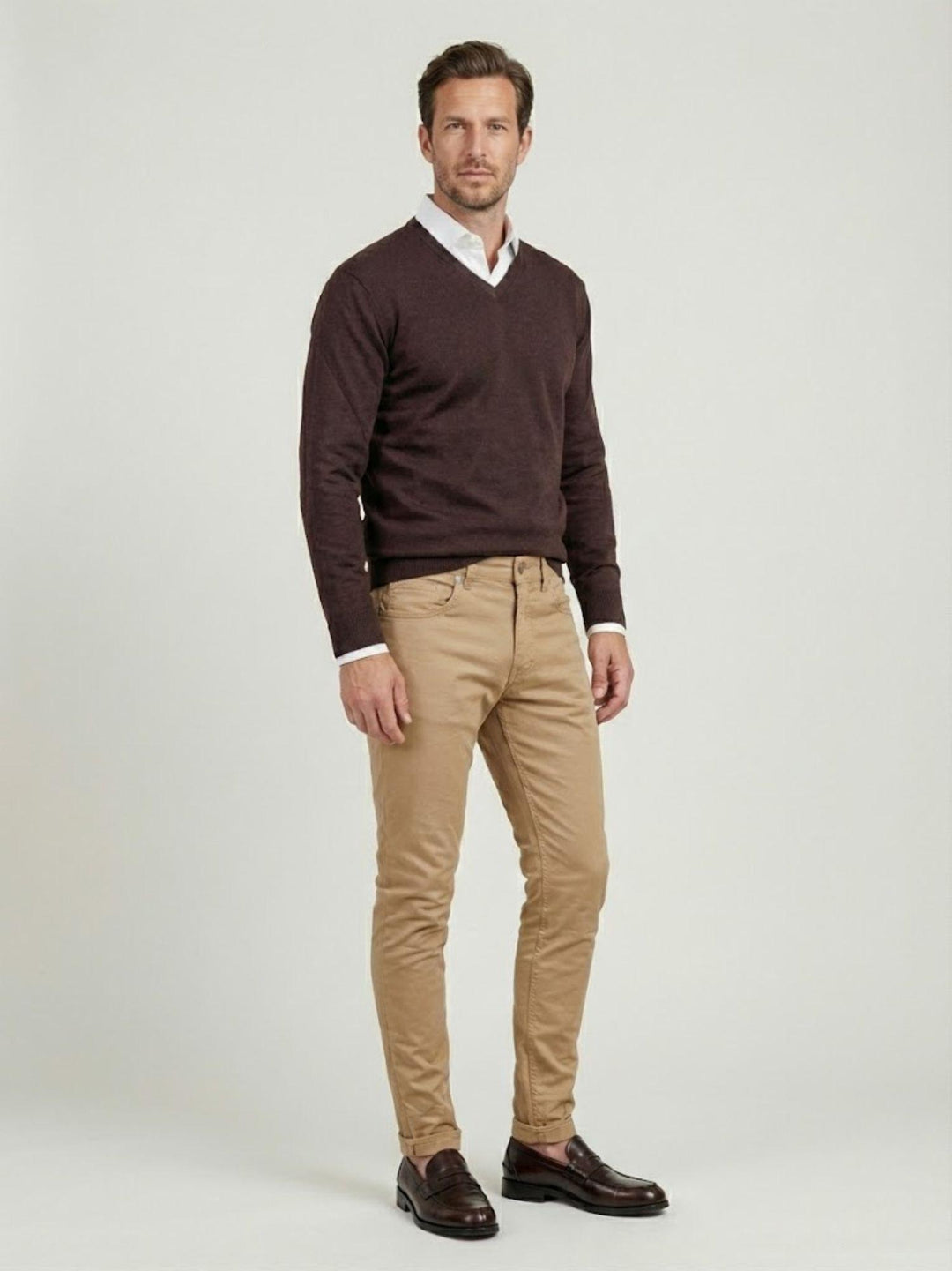 Pantalone cinque tasche in cotone miele 7607GB MIELE ANDREA MORANDO 