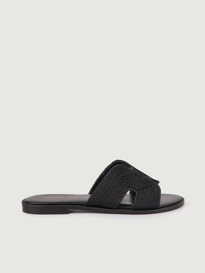 CIABATTINA CON FASCIA NERA<BR/> 1324 NERO ANDREA MORANDO 