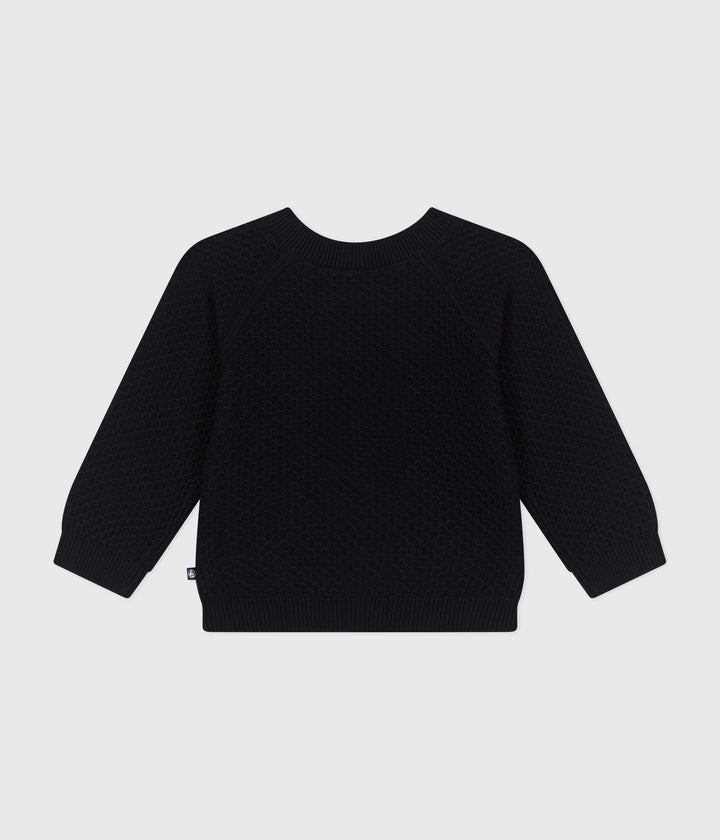 CARDIGAN IN TRICOT DI COTONE BLU BEBÈ A09K5 02 PETIT BATEAU 
