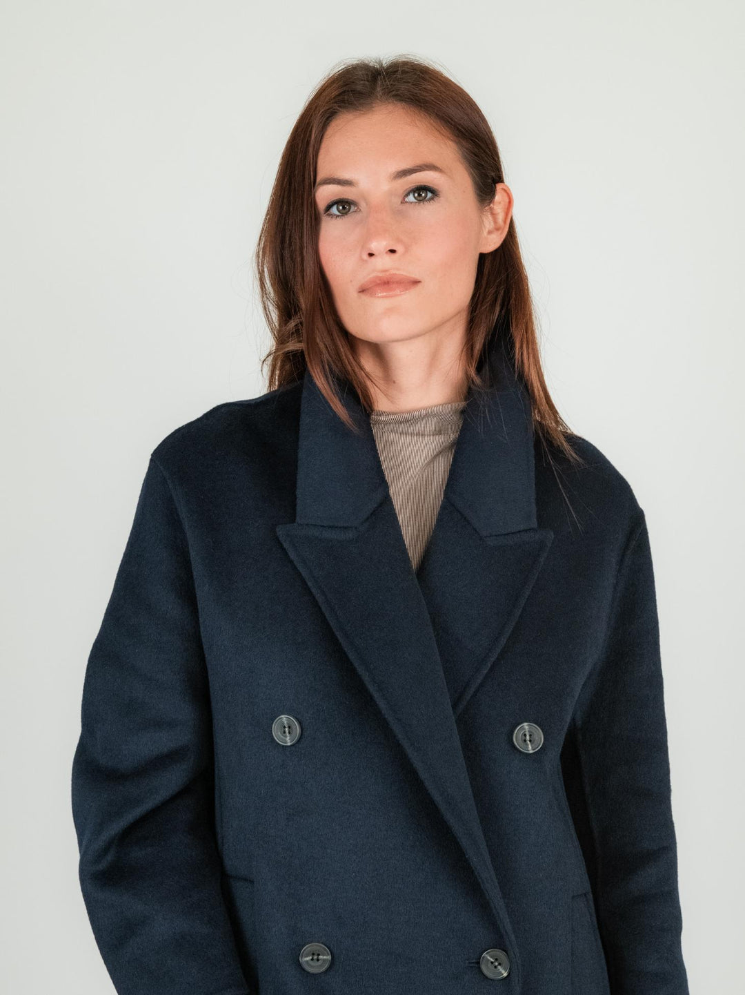 CAPPOTTO OVER DOPPIOPETTO BLU JULIE BLU ANDREA MORANDO 