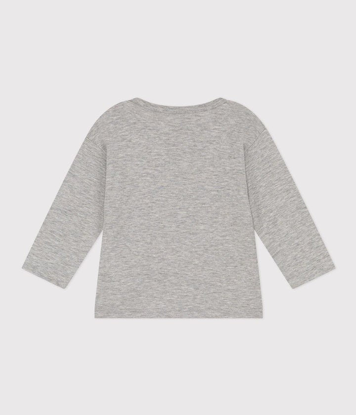 MAGLIA A MANICHE LUNGHE IN JERSEY FIAMMATO A08EZ 02 PETIT BATEAU 