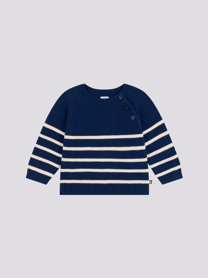 PULLOVER a righe IN COTONE BEBÈ A09JL 03 PETIT BATEAU 