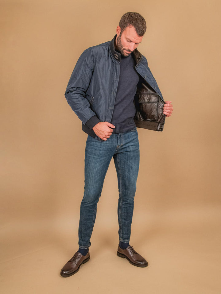 GIUBBOTTO IMBOTTITO IN PELLE MARRONE REVERSIBILE ARCR 06 JACK LEATHER 