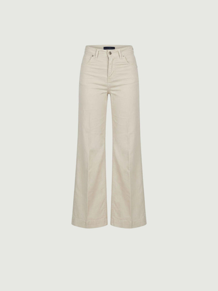 Pantaloni a palazzo in cotone beige 80534-3GB BEIGE ANDREA MORANDO 