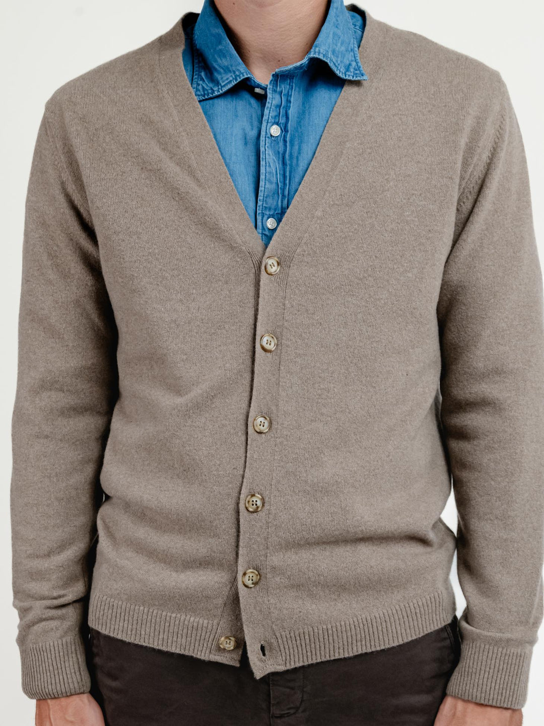 CARDIGAN IN LANA MERINO E CASHMERE SABBIA 0031 36 FIESOLI DANIELE 