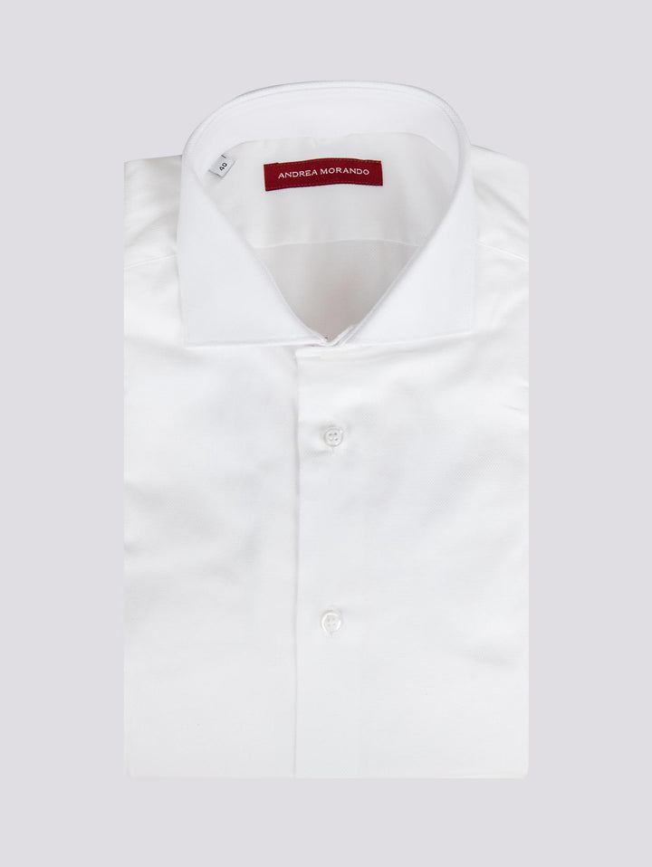 CAMICIA BIANCA IN COTONE REGULAR FIT 5B397 01 ANDREA MORANDO 