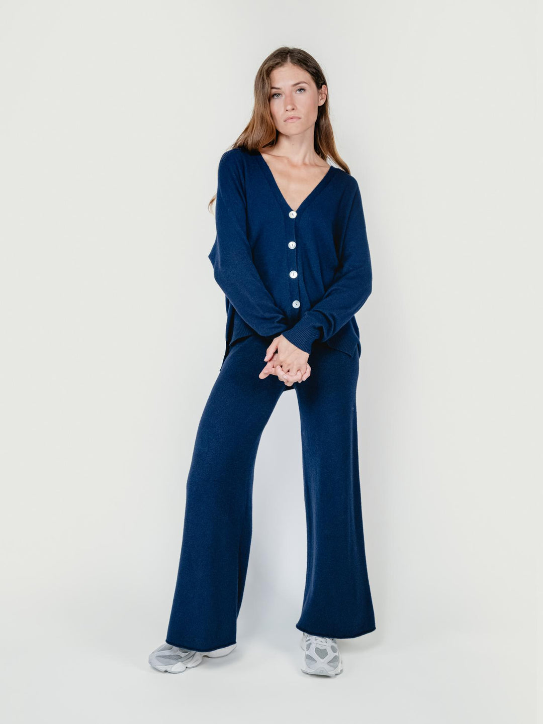 PANTALONI IN MAGLIA BLU 0370176 0115 BIMOR 