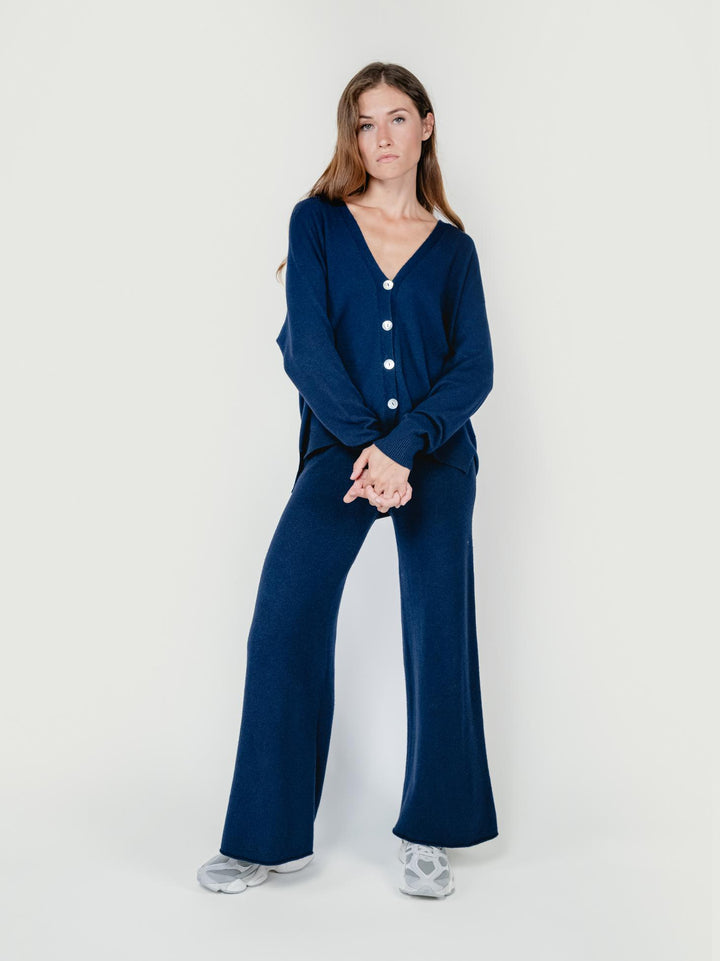 PANTALONI IN MAGLIA BLU 0370176 0115 BIMOR 