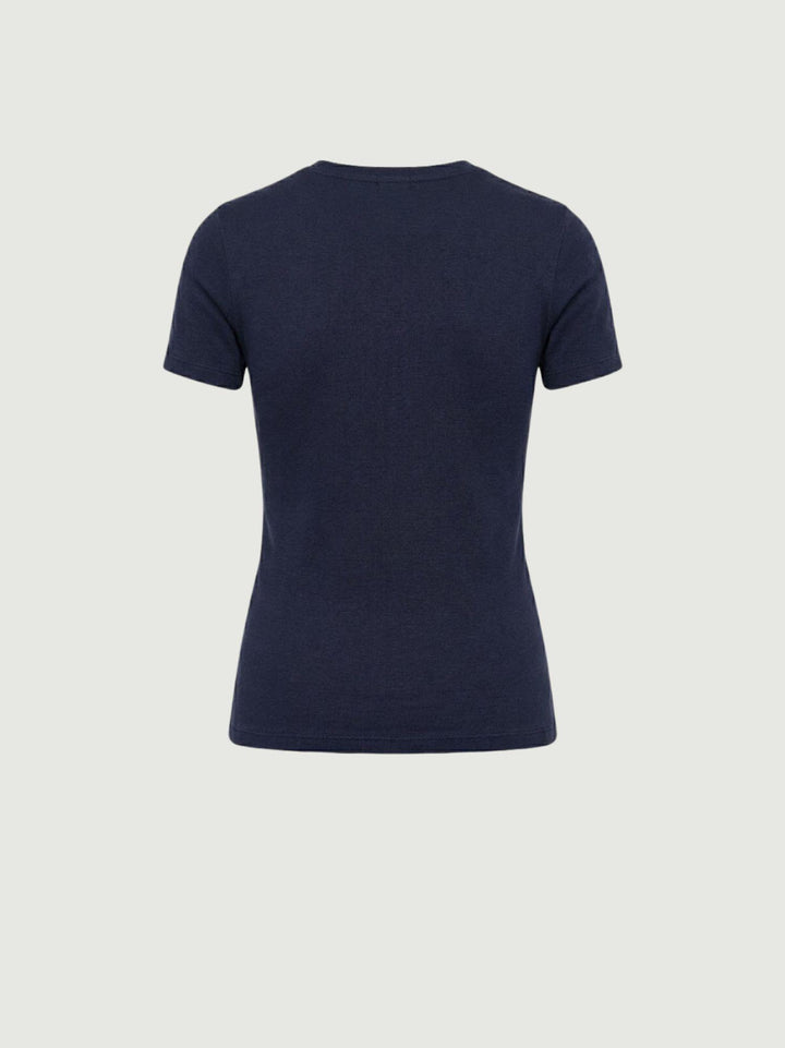 T-shirt girocollo in cotone blu 8157 BLU ANDREA MORANDO 