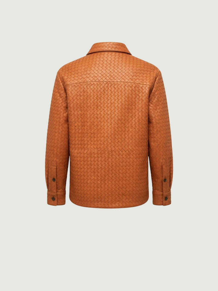 Giacca Aurora in pelle intrecciata terracotta AURORA 53 JACK LEATHER 