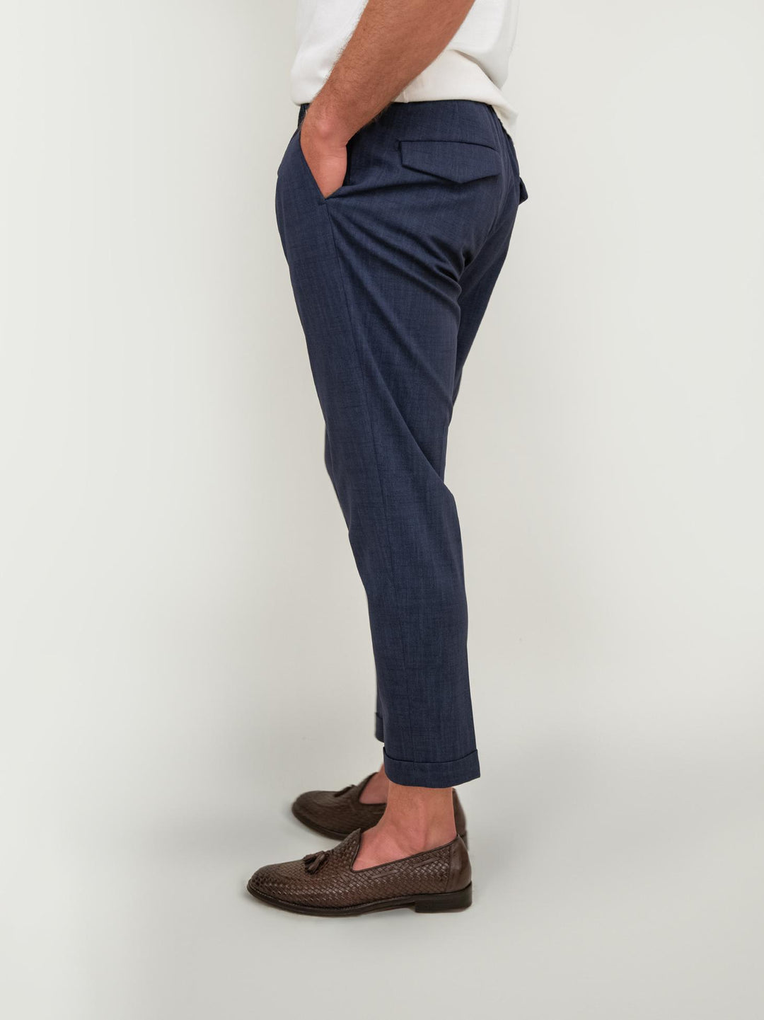 PANTALONE MISTO COTONE BLU NAVY OF1S2S4P031M 174 ANDREA MORANDO 