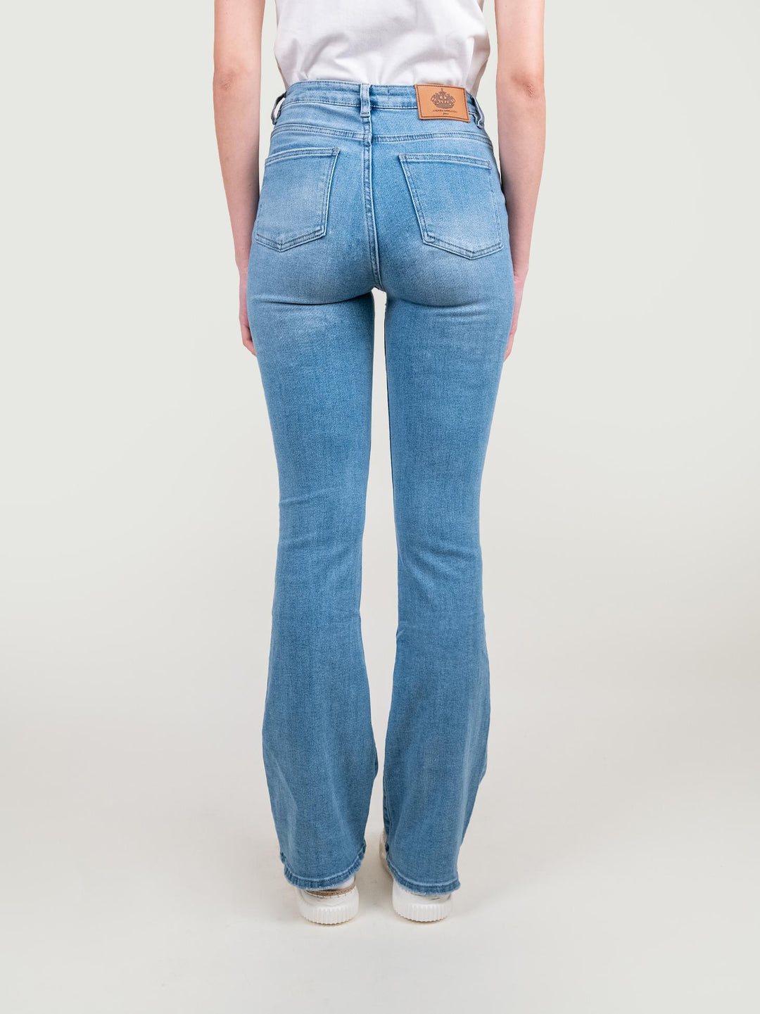 JEANS A ZAMPA ELASTICIZZATO IN DENIM CHIARO 9115 DENIM CHIARO ANDREA MORANDO 