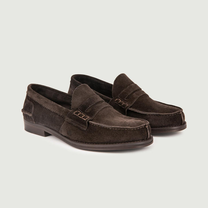 MOCASSINO CON PENNY IN CAMOSCIO TESTA MORO 1000/CAM T MORO SAXONE 