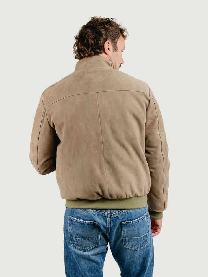 GIACCA ELVIS IN CAMOSCIO TORTORA ELVIS 11 JACK LEATHER 
