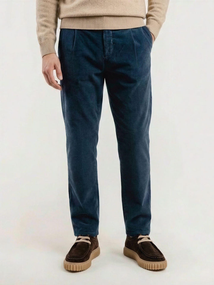PANTALONE IN VELLUTO COSTE BLU BU26W16PAPA 222 ANDREA MORANDO 