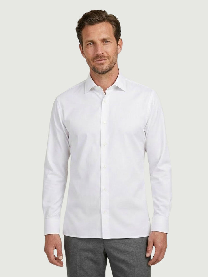 Camicia no stiro con colletto francese bianca BU26S10CANEU6 101 ANDREA MORANDO 