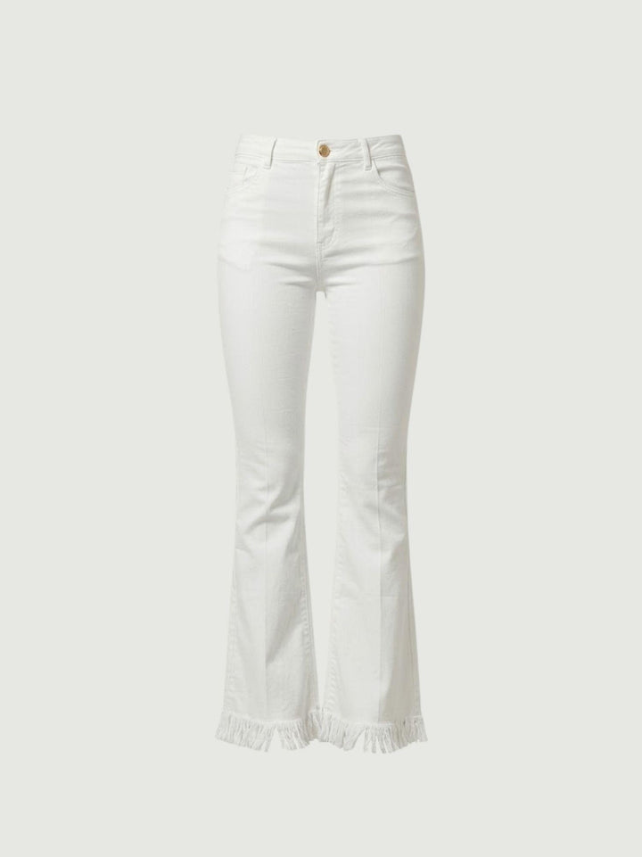 Jeans a zampa sfrangiati Morrison bianchi RO019 WHT ROSANNA OCAMPO 