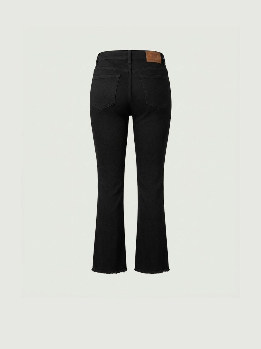 Pantalone a trombetta sfrangiato in cotone nero 80137G190 NERO ANDREA MORANDO 