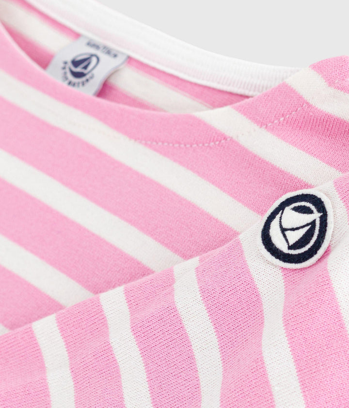 Marinière in cotone rosa bambina A0E8A 04 PETIT BATEAU 