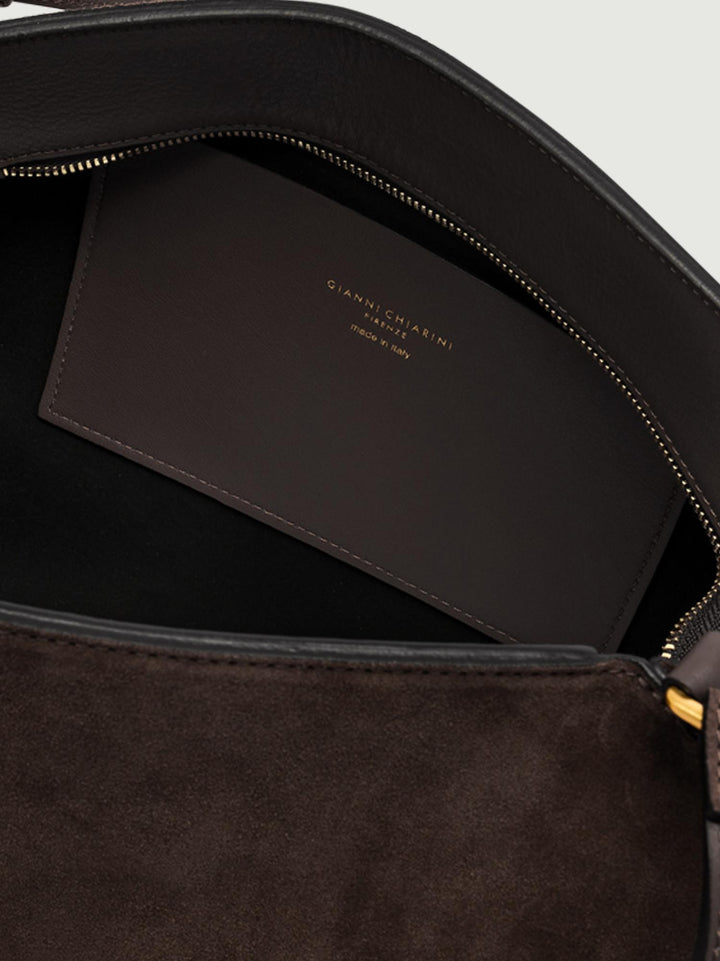 BORSA BLOOM IN CAMOSCIO MOKA BS 12037 CM-PL 974974 GIANNI CHIARINI 