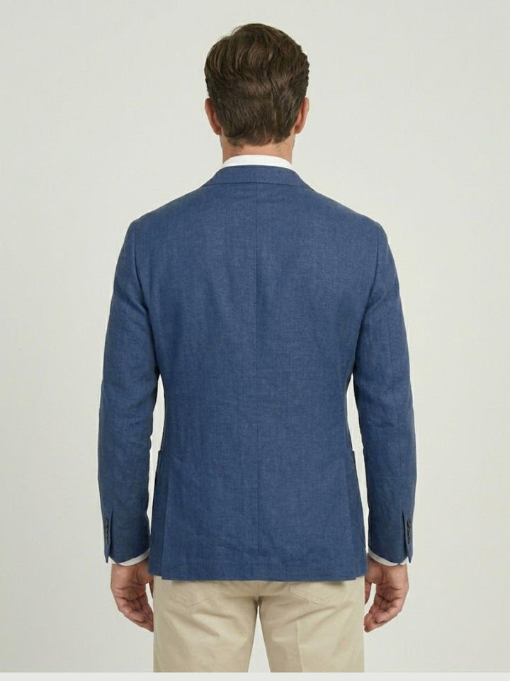 Blazer doppiopetto in misto lino navy MAPPAMONDO BLU ANDREA MORANDO 