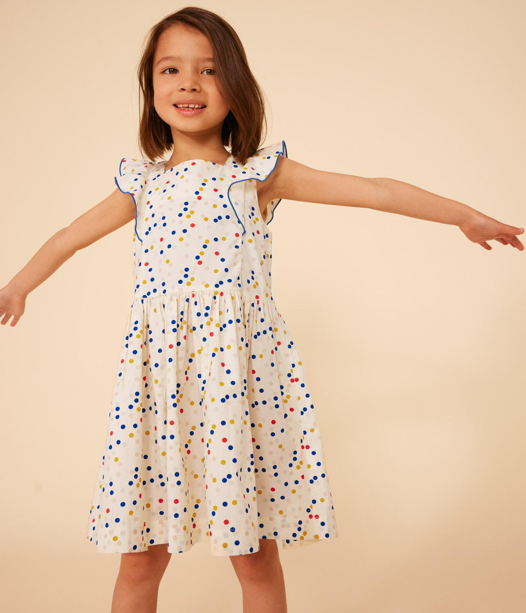 ABITO STAMPATO IN POPELINE BAMBINA A09NL 01 PETIT BATEAU 
