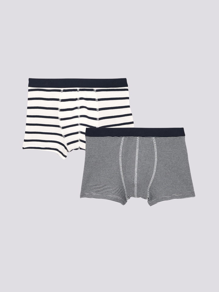 CONFEZIONE DI 2 BOXER A RIGHE RAGAZZO A01DF 00 PETIT BATEAU 
