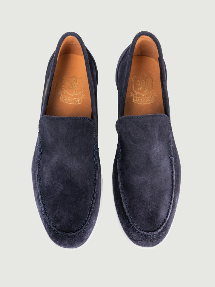 MOCASSINO IN CAMOSCIO BLU
