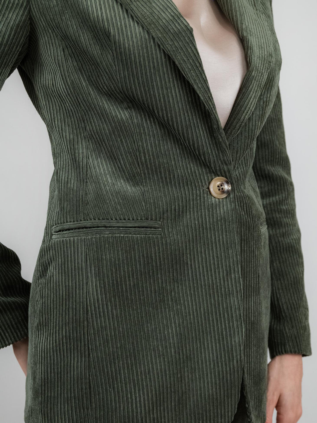 BLAZER VELLUTO VERDE A COSTE GIA5455 SALVIA ANDREA MORANDO 