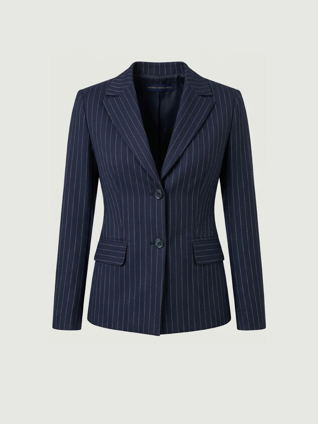 Blazer gessato con linea sagomata navy 3914 BLU ANDREA MORANDO 