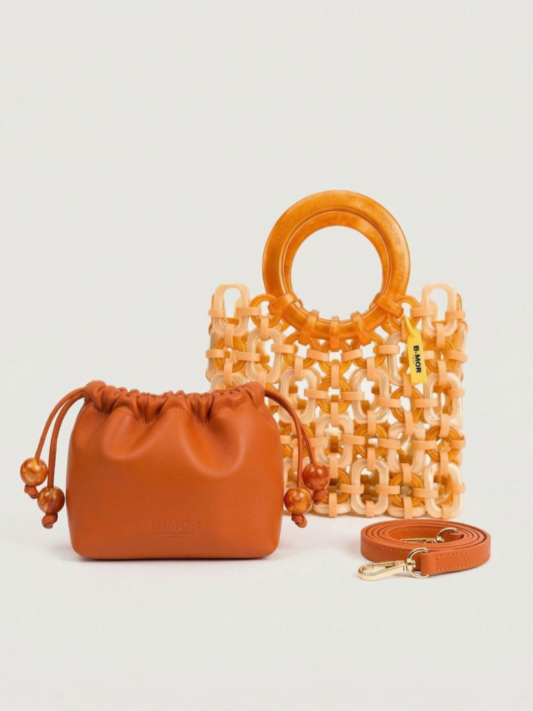 Borsa a mano Doll in resina peachy pearl DOLL+BB ARANCIONE PERLA+ARANCIO BIMOR 